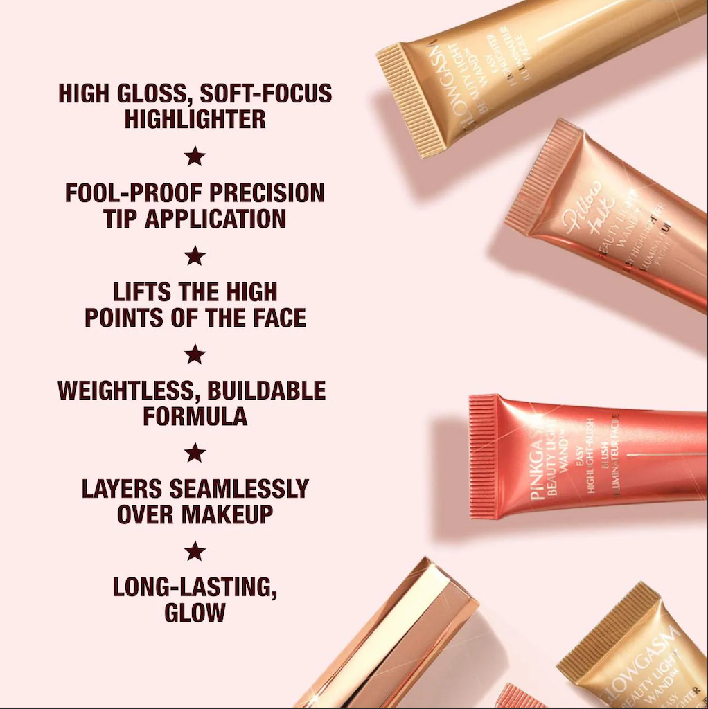 Charlotte Tilbury - Beauty Highlighter Wand | Pillow Talk - soft rose gold highlight