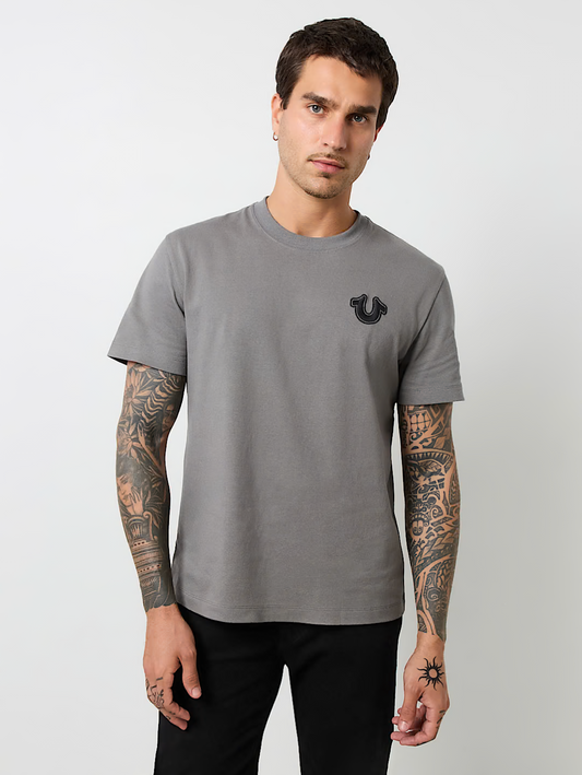 TRUE RELIGION HEAVYWEIGHT TEE CHARCOAL
