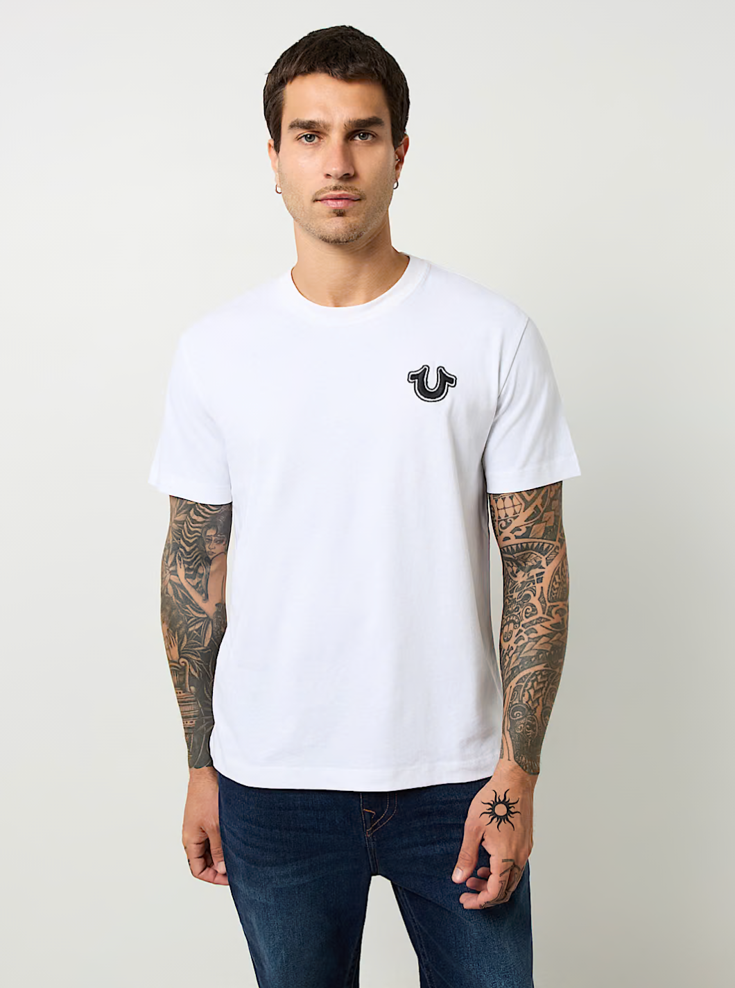 TRUE RELIGION HEAVYWEIGHT TEE CHARCOAL