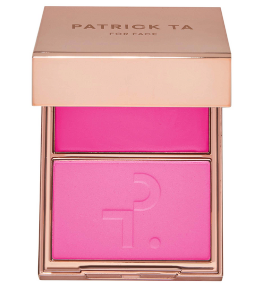 Patrick Ta - Major Headlines - Double-Take Creme & Powder Blush Duo | She's Giving (vibrant blue pink)
