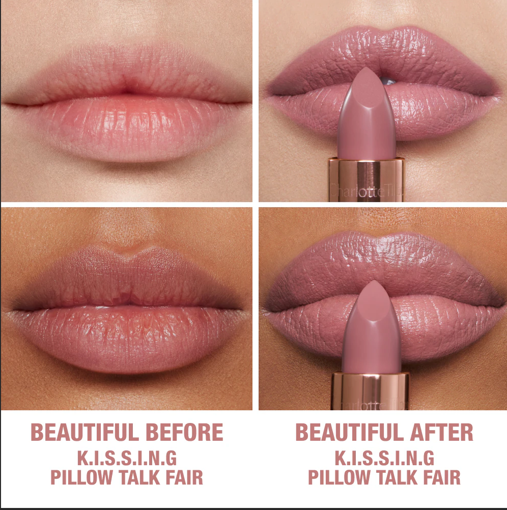 Charlotte Tilbury K.I.S.S.I.N.G Satin Shine Lipstick | Pillow Talk Fair - cool nude pink