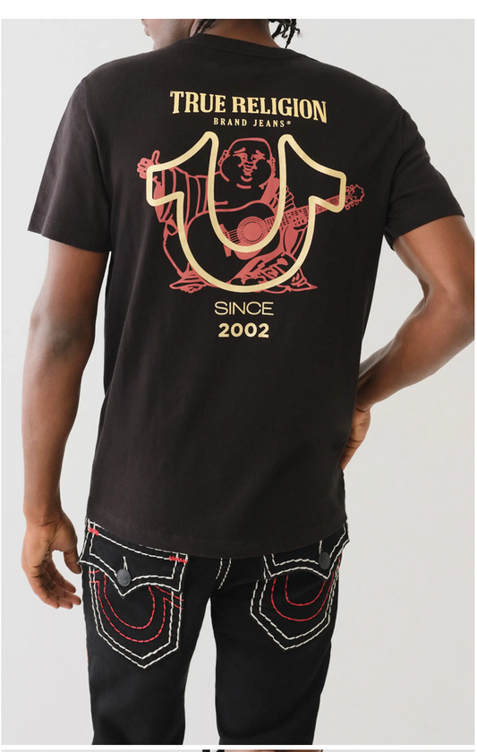 TRUE RELIGION Gold X Big Buddha Foil Graphic T-Shirt